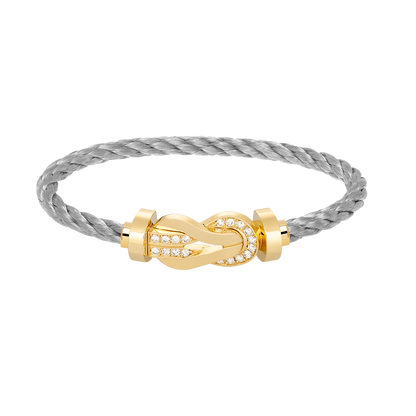 [AuraEcho]CHANCE LARGE 8 FIGURE BUCKLE HALF DIAMOND BRACELET GOLD