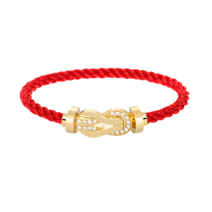 [AuraEcho]CHANCE LARGE 8 FIGURE BUCKLE HALF DIAMOND BRACELET GOLD