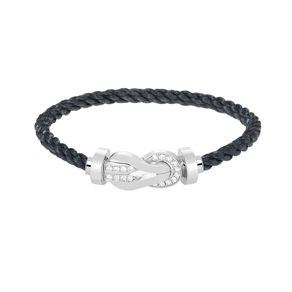 [AuraEcho]CHANCE LARGE 8 FIGURE BUCKLE HALF DIAMOND BRACELET SILVER