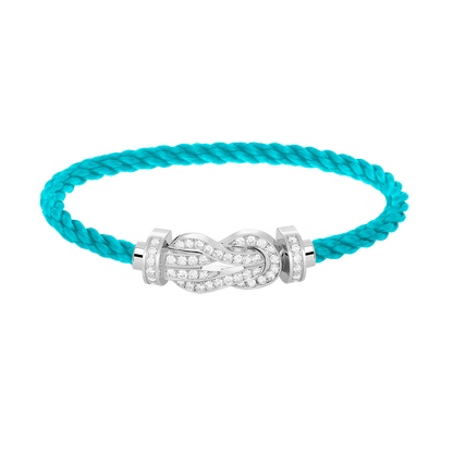 [AuraEcho]CHANCE LARGE 8 FIGURE BUCKLE FULL DIAMOND BRACELET SILVER
