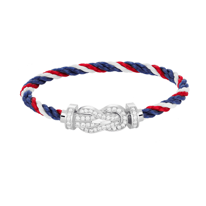 [AuraEcho]CHANCE LARGE 8 FIGURE BUCKLE FULL DIAMOND BRACELET SILVER