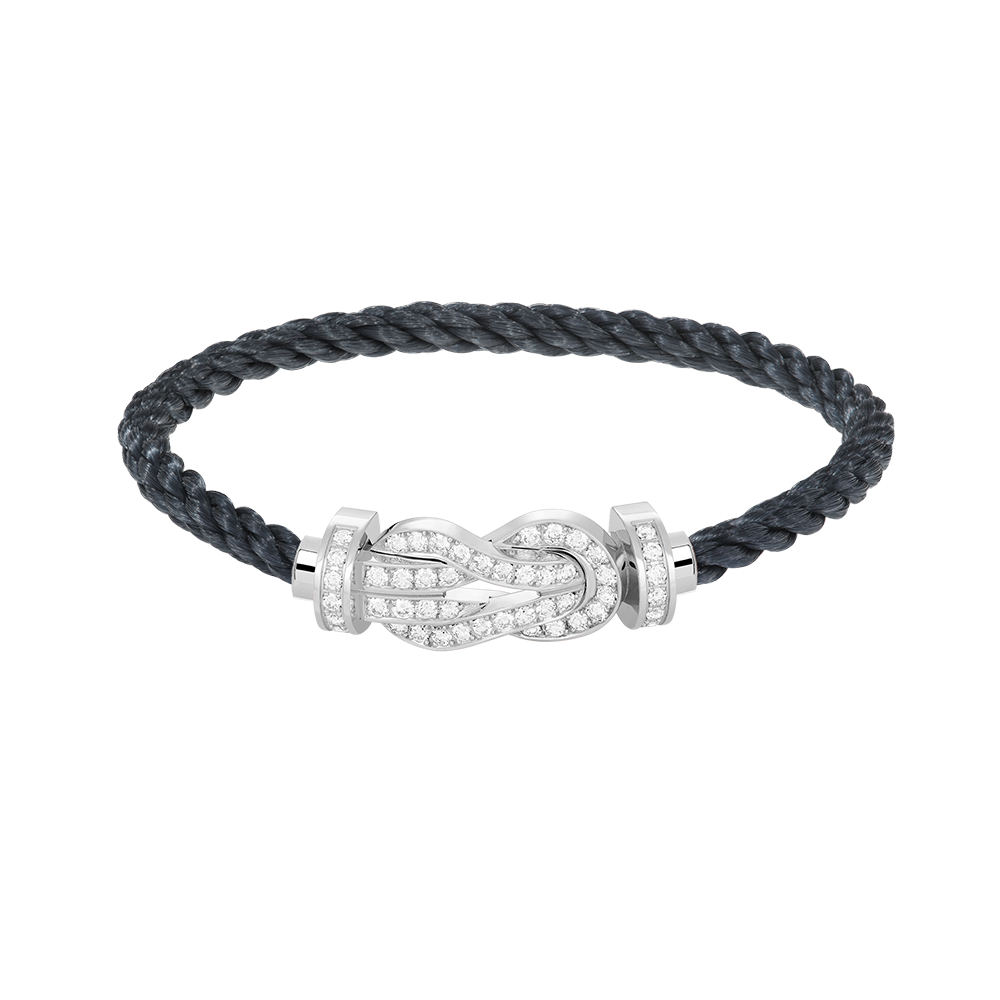 [AuraEcho]CHANCE LARGE 8 FIGURE BUCKLE FULL DIAMOND BRACELET SILVER