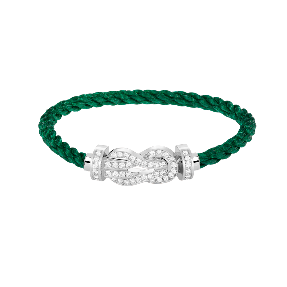 [AuraEcho]CHANCE LARGE 8 FIGURE BUCKLE FULL DIAMOND BRACELET SILVER
