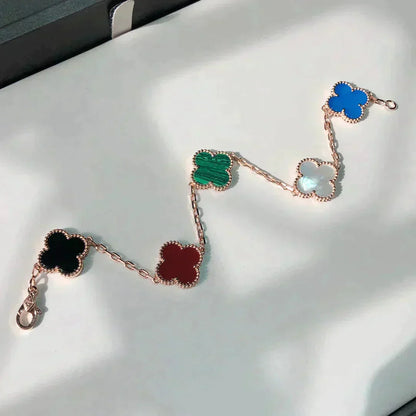 [AuraEcho]CLOVER 5 MOTIFS MULTICOLOR  BRACELET