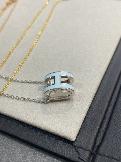 [AuraEcho]POP H LIGHT BLUE NECKLACE