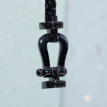 [AuraEcho]FORCE LARGE SERIES HORSESHOE BLACK SAMURAI BRACELET