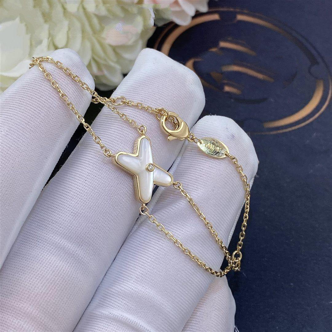 [AuraEcho]JEUX BRACELET WHITE MOP GOLD 1 DIAMOND