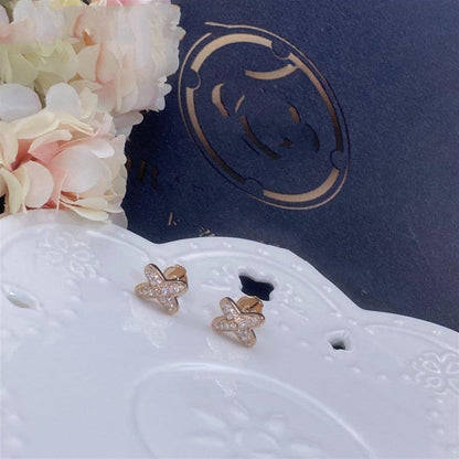 [AuraEcho]JEUX DE PINK GOLD DIAMOND EARRINGS