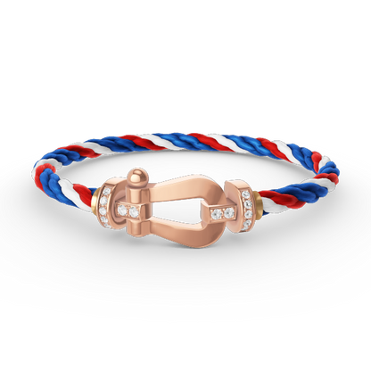 [AuraEcho]FORCE LARGE HORSESHOE HALF DIAMOND BRACELET ROSE GOLD
