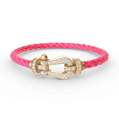 [AuraEcho]FORCE LARGE HORSESHOE FULL DIAMOND BRACELET GOLD