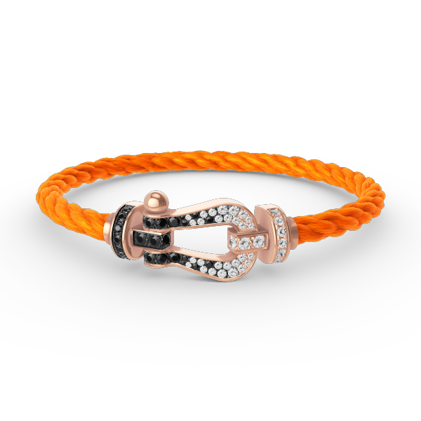 [AuraEcho]FORCE LARGE HORSESHOE BLACK WHITE DIAMOND BRACELET ROSE GOLD
